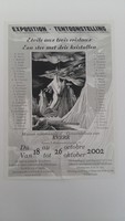Affiche pour l'exposition <em><strong>étoile aux trois cristaux</strong></em> , à la maison communale d'Evere (Evere) , du 18 au 26 octobre 2002.